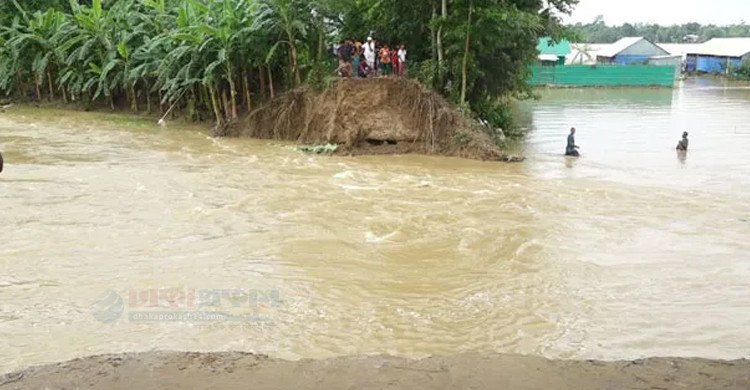 ফেনীতে বেড়িবাঁধের ১০ স্থানে ভাঙন, প্লাবিত ১৫ গ্রাম, পানিবন্দী হাজারো মানুষ